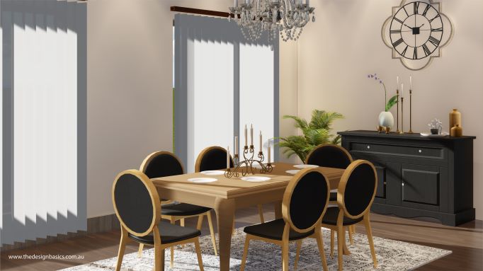 Monochrome French Provincial Dining Room